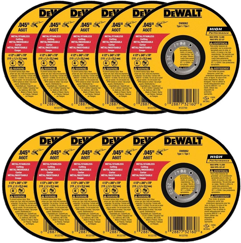 DeWalt cutting discs